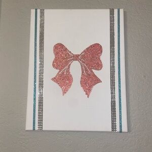 Pink Bow Canvas Art